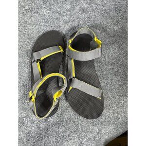 Teva Mens Size 12 Yellow & Gray Sandals Adjustable Straps Lightweight Textured S
